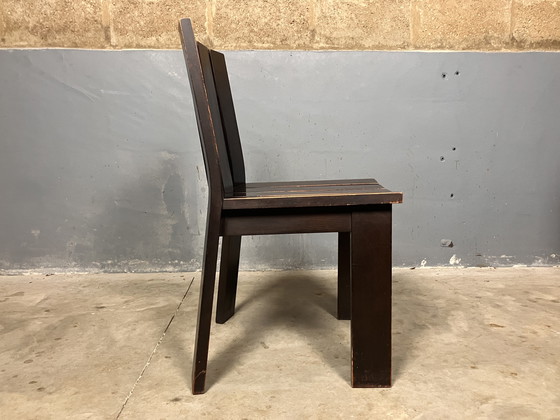 Image 1 of Modernist Braun 4 Stühle Brutalist Siebziger Jahre