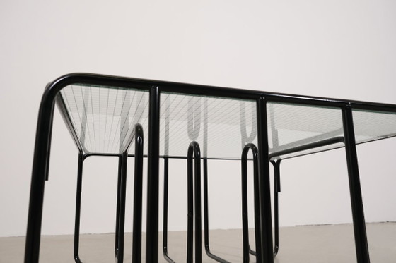 Image 1 of Vintage black tubular frame coffee table