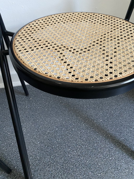 Image 1 of Italienische Stühle Stahlrohr Rotin 1970er Vintage