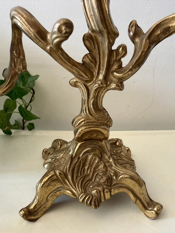 Two-arm brass candlestick – Candle holders, Vintage (photo 4 of 6)
