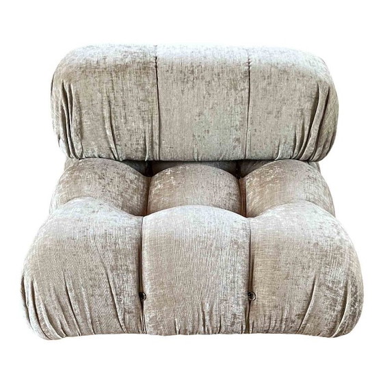 Image 1 of 2x Camaleonda sofa modules by Mario Bellini for B&B Italia in off-white velvet, Italy, 1970s