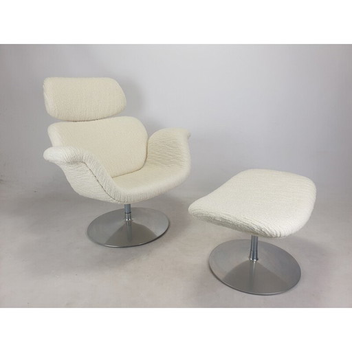 Fauteuil et ottoman Tulip Vintage par Pierre Paulin pour Artifort, 1980