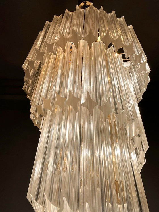 Image 1 of  Gran araña/lámpara de techo de Paolo Venini, cascada, cristal de Murano, Italia, años 70