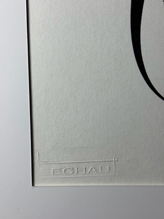 Eugène Eechaut (1928-2019) - inktcompositie, 1973, ingelijst – Schilderijen & Tekeningen, Mdf, Papier (photo 7 of 15)