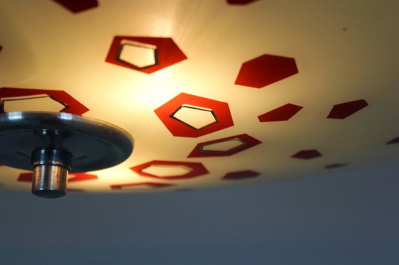 Image 1 of Large Vintage Czechoslovakian Opaline Glass Pendant Lights, 1970s, Set of 2