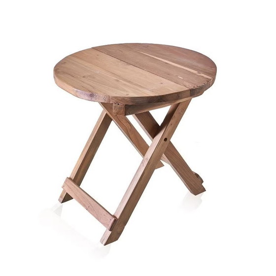 Image 1 of Ronde opklapbare salontafel - 50 cm - Gerecycled hout