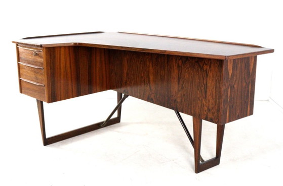 Peter Løvig Nielsen voor Hedensted Møbelfabrik Boomerang bureau vintage gerestaureerd palissander (photo 9 of 18)