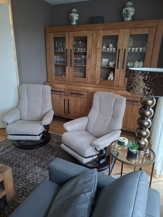 Image 1 of Set Stressless Mayfair Medium Power leg + accu fauleuils met elektrische relax: