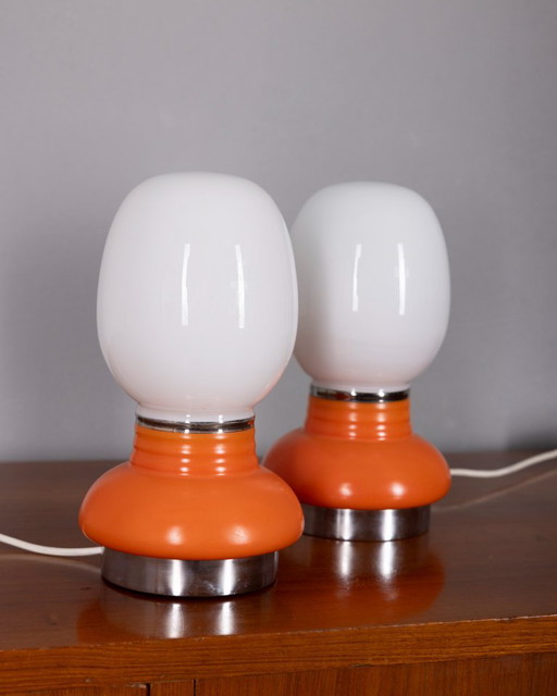 Vintage Italian Glass Table Lamps, 1970s, Set of 2 – tafellampen (photo 2 of 9)