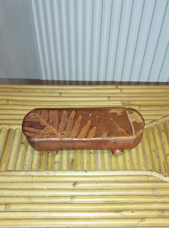 Image 1 of Vintage stenen doos met handgegraveerde decoratie