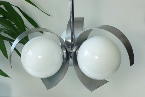 Image 1 of Lampada a sospensione vintage, lampada spaziale anni '60, lampada a sfera anni '70, Sciolari