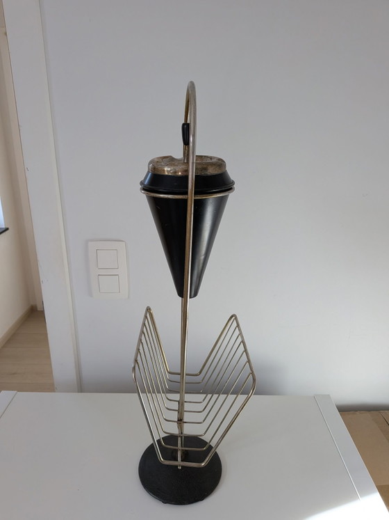 Vintage Ashtray and Magazine Rack, Cast Iron, Metal, Black (photo 3 of 13)