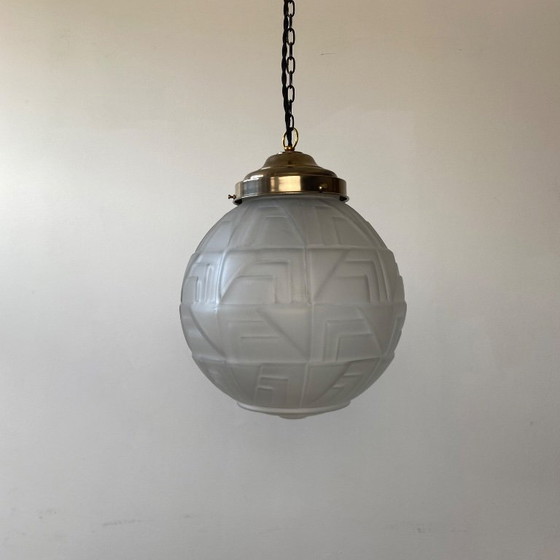 Image 1 of ANTIEKE HANGLAMP VINTAGE ART-DECO LAMP