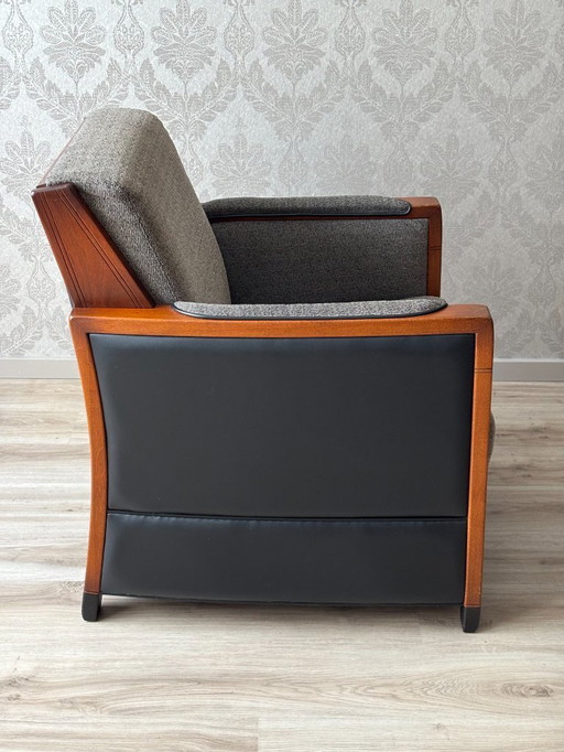 Fauteuil Schuitema Art Deco (Decoforma) - Meuble design vintage en bon état, Warm brown/grey