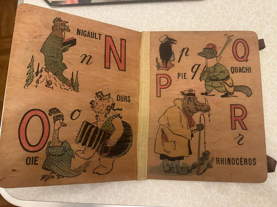 ABC Comique – R. Candide – Nilsson Paris vers 1900 – Abécédaire sur bois – Livres d'art, Cuir (photo 6 of 14)