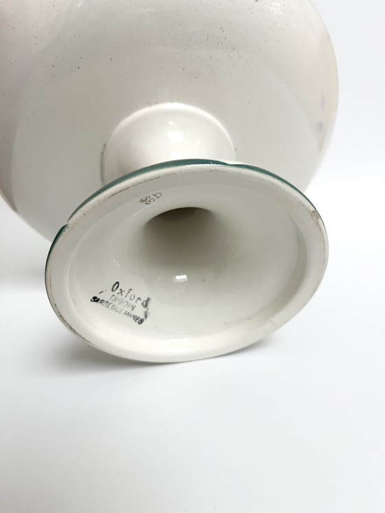 Image 1 of Vintage Sarreguemines voetstukschaal – bloemendecor – Frankrijk, jaren 50