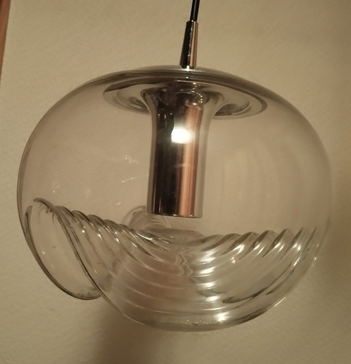 Lampe en verre Peill & Putzler « Wave » Koch & Lowy, env. Ø 26 cm