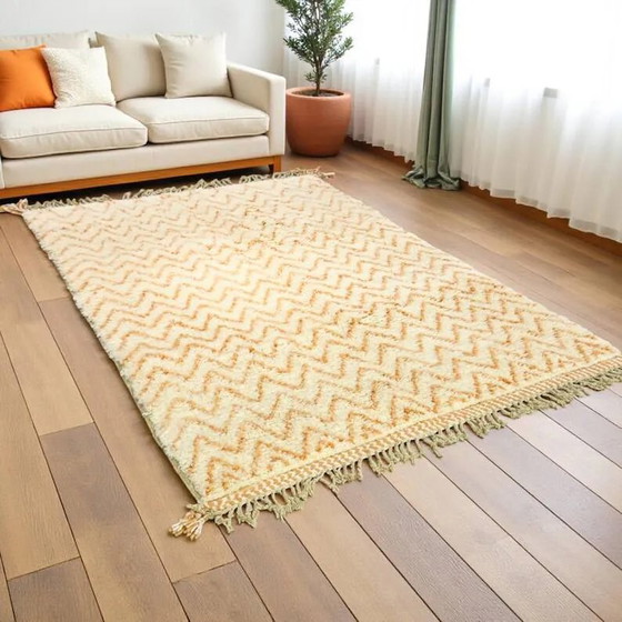 Ecru Berber Teppich mit geometrischen Mustern, 250cm x 150cm – Teppiche & Läufer, Wool (photo 7 of 10)