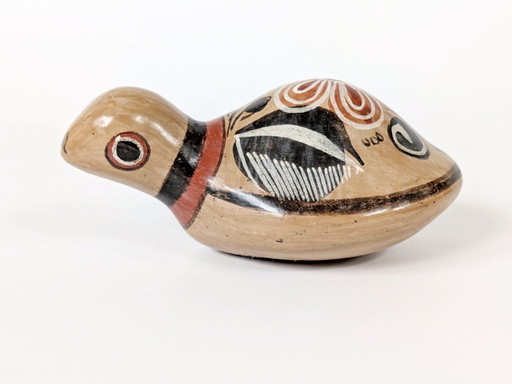Figura vintage de tortuga de Tonalá | Arte popular mexicano de cerámica pintada a mano de la década de 1970