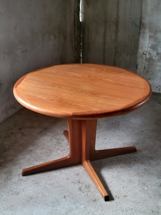 Tavolo da pranzo danese rotondo allungabile in teak 1960, Tavoli da pranzo, Legno, Marrone, Mid Century Modern (foto 6 di 14)