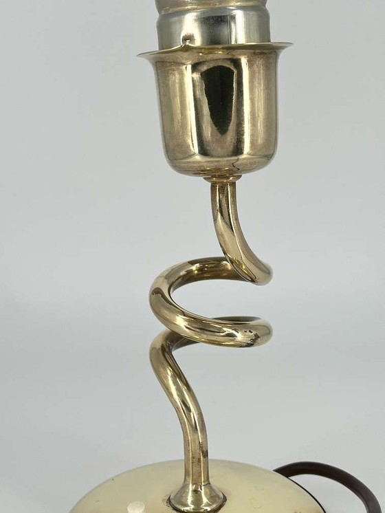 Image 1 of Vintage design spiraallamp tafellamp messing