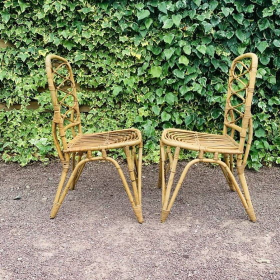 Image 1 of Paar rotan stoelen van Van Rohe