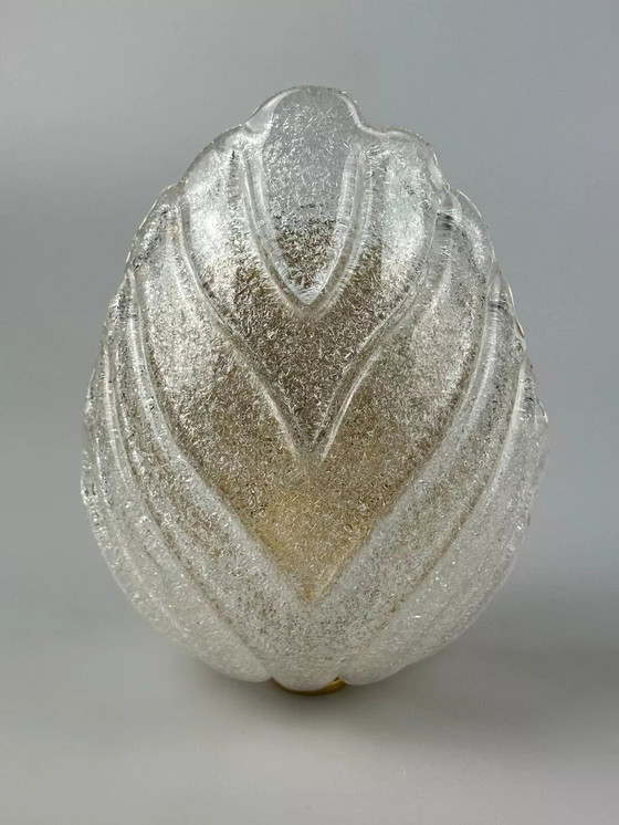 Image 1 of 60's 70's Lampe Lampe murale Glass Brass Blatt Space Age Design