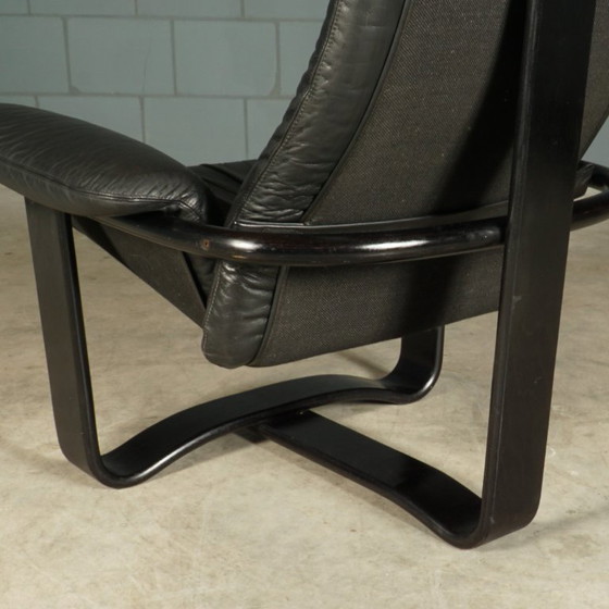 Fauteuil lounge vintage « Manta » – Ingmar Relling – Westnofa – 1970 – Wood, Leather (photo 12 of 15)