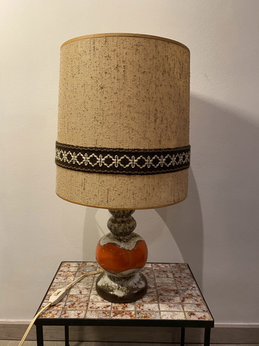 Lampe vintage en céramique W-Allemagne lave grasse