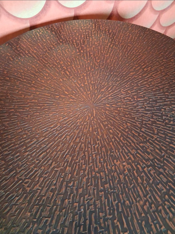Image 1 of Scandinavian Brutalist coffee table with copper inlay 1960/1970