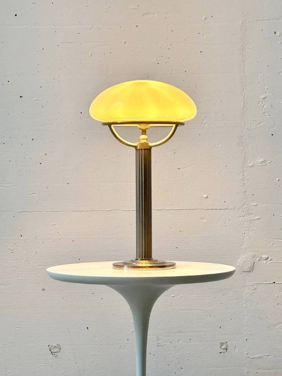Image 1 of Nickel table lamps with opal shades by Adolf Loos for Villa Steiner