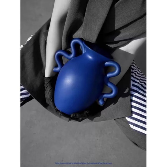 Image 1 of Special Offer | Authentic Verso Vase, Danish Design, Original Label Size: H27cm × Mouth 12cm × Width 26cm | Slight Defects