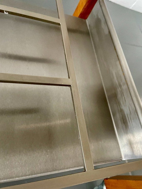 Image 1 of Chariot de bar vintage au design scandinave avec glacière intégrée en métal