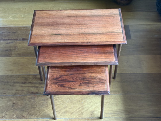 Image 1 of Juego de 3 mesas auxiliares 1960 palisandro danés