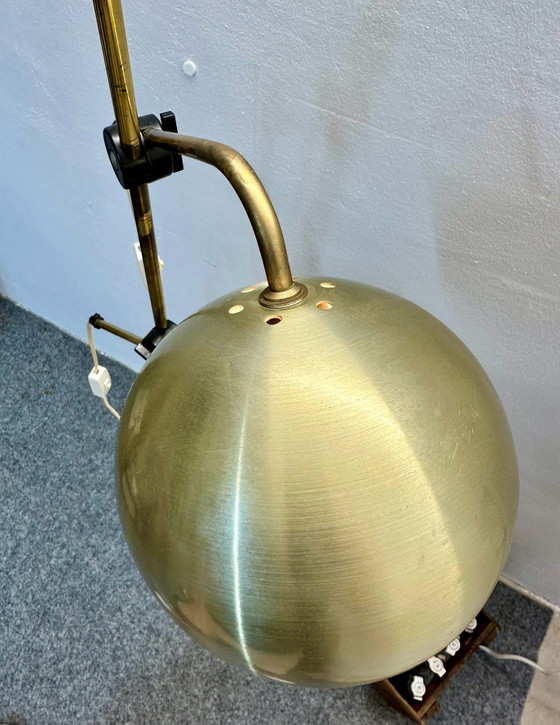 Lampadaire Mid Century Space Age Eye Ball années 60 70 Vintage, Métal, Doré (photo 4 sur 13)