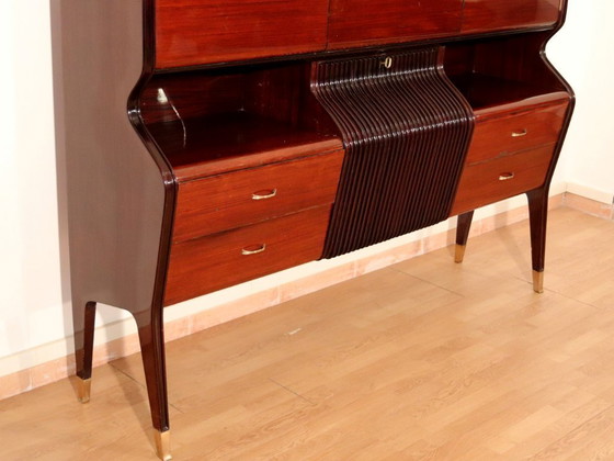 Image 1 of Credenza di metà secolo di Osvaldo Borsani, mogano, palissandro, acero, Italia, anni '50