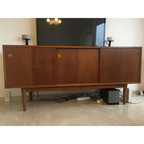 Image 1 of Scandinavian vintage solid oakwood sideboard, Denmark 1960