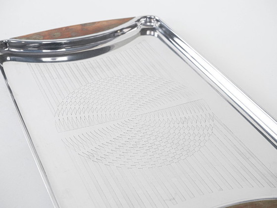 Image 1 of Plateau en acier inoxydable, design allemand, années 1970, fabriqué par GOTTINGHEN