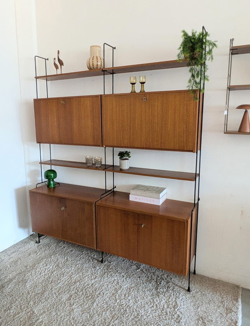 Vintage-Teak-Modulwandsystem Hilker Omnia