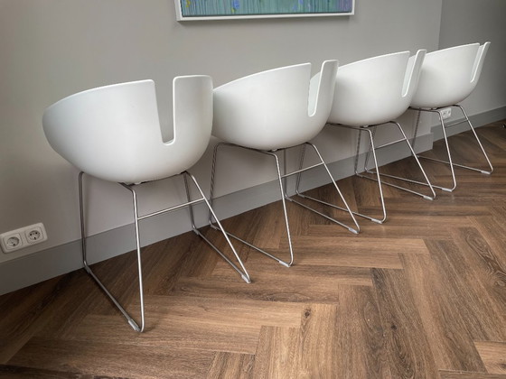 Image 1 of 4 sedie Moroso Fjord – Design - Base in acciaio inox