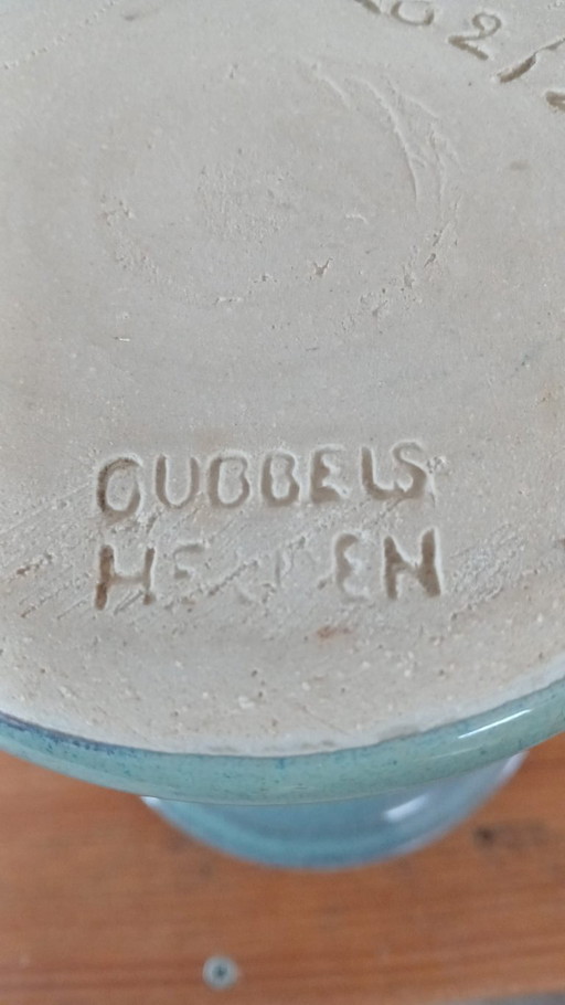 Gubbels Heroes Vintage green blue blended trumpet vase