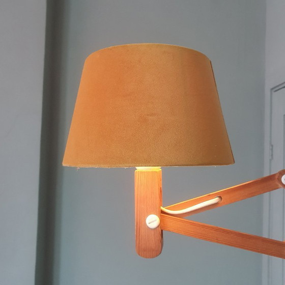 Image 1 of Lampe ciseaux vintage en bois Ikea des années 1980.