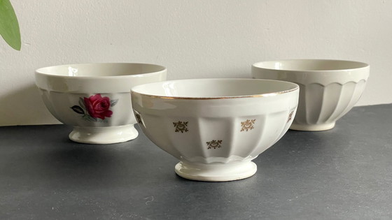 Image 1 of Vintage Pink and Gold Ceramic Bowls