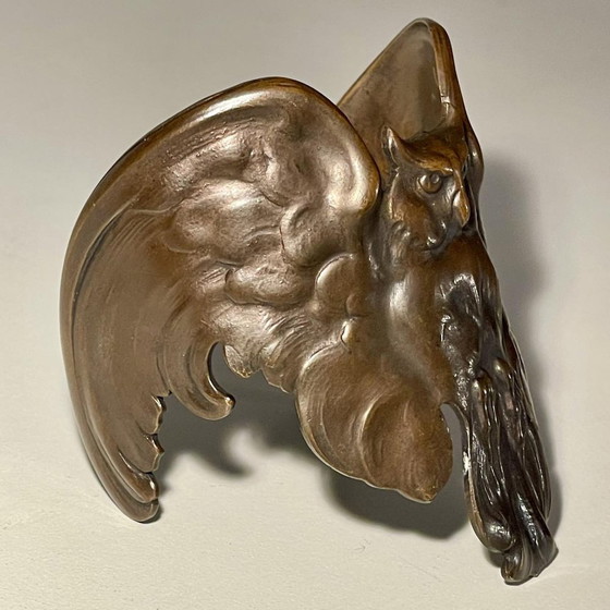 Bracciale Art Nouveau Gufo con Ali Spiegate Bronzo con Patina di Rame – Oggetti decorativi, Bronze, Copper (photo 7 of 10)