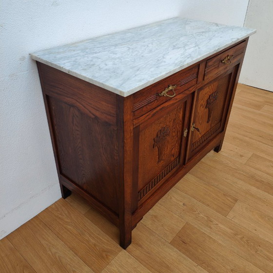 Image 1 of Vintage antique dresser/sideboard with marble top.