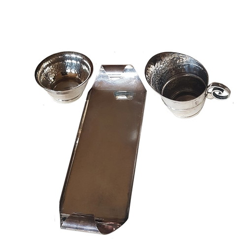 Milch- und Zuckerset auf Tablett von Georg Nilsson für Gero, 1930er Jahre, 3er-Set