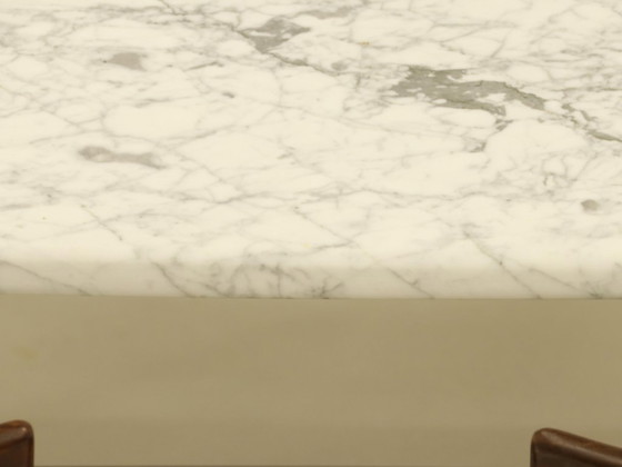 Image 1 of Eames Segmented Ovale Eettafel in Wit Marmer en Roestvrij Staal