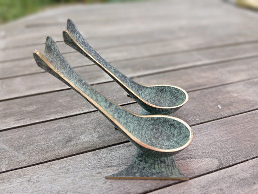 Porte-pipe double en bronze modèle Hirondelle mid-century
