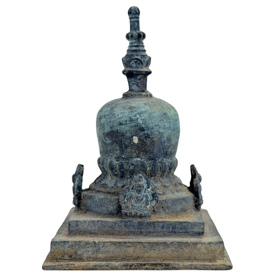 Estupa Votiva de Bronce de la India Oriental – Tradición Pala – c. Siglos X-XII – 10,5 cm – Esculturas (photo 11 of 11)