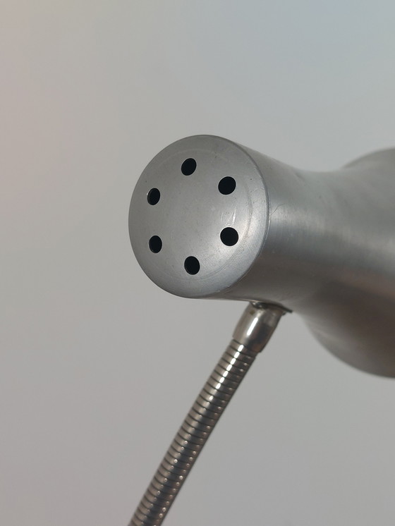 Image 1 of Lampada da tavolo vintage Hillebrand di metà secolo, lampada da scrivania a collo di cigno, finitura arricciata, anni '60